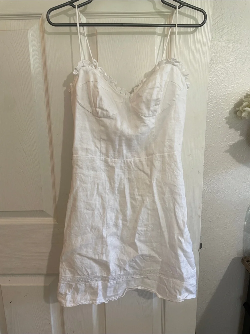 Reformation- Andie Linen White Slip Dress - Picture 1 of 10